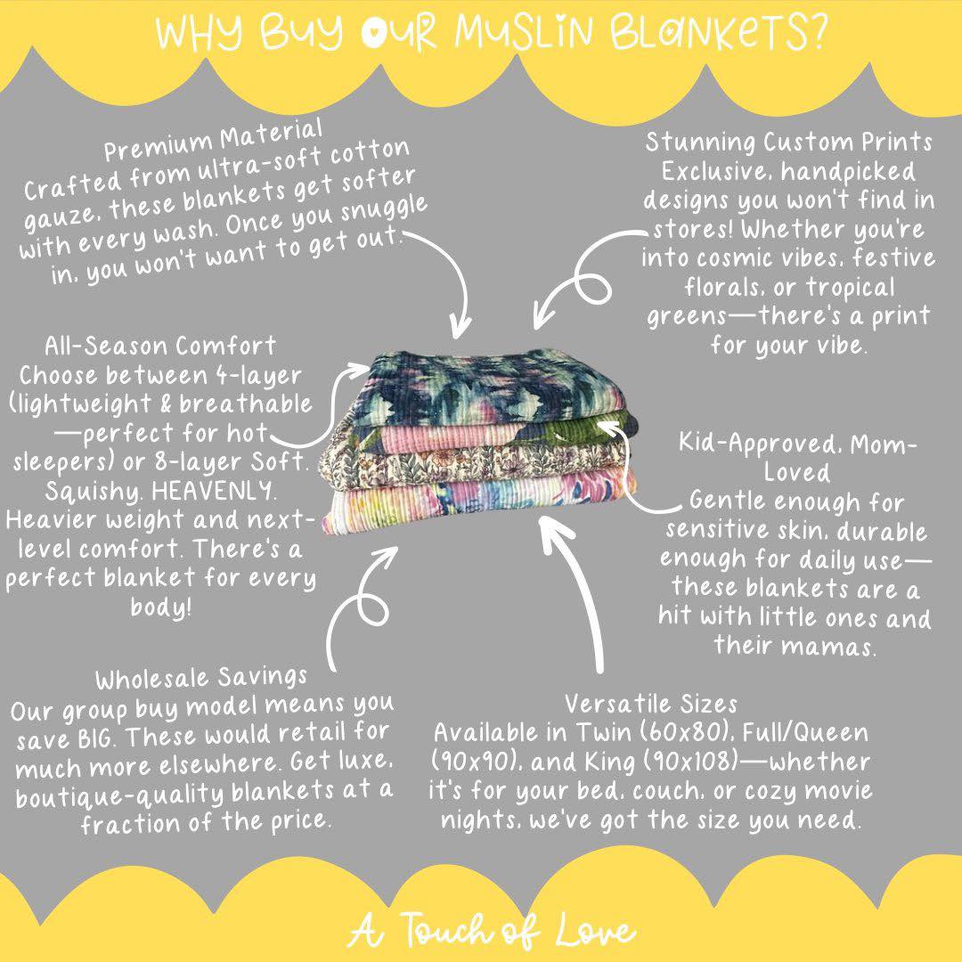 Northern Light Muslin Blanket  *PRE ORDER* ETA Mid to late December 2025