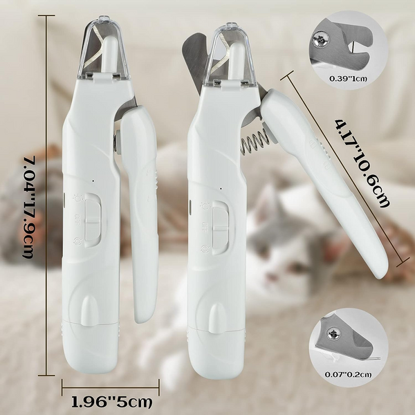 2-in-1 Electric Dog Nail Clippers with LED Lights