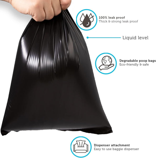Paws & Pals 1000 Black Pet Dog Waste Bags