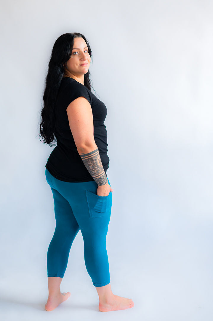 Teal Pocket Capris